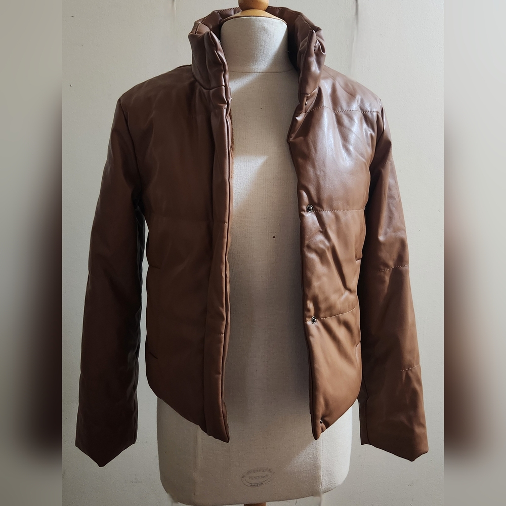 Ci Sono Brown Puffer Jacket Modern Style